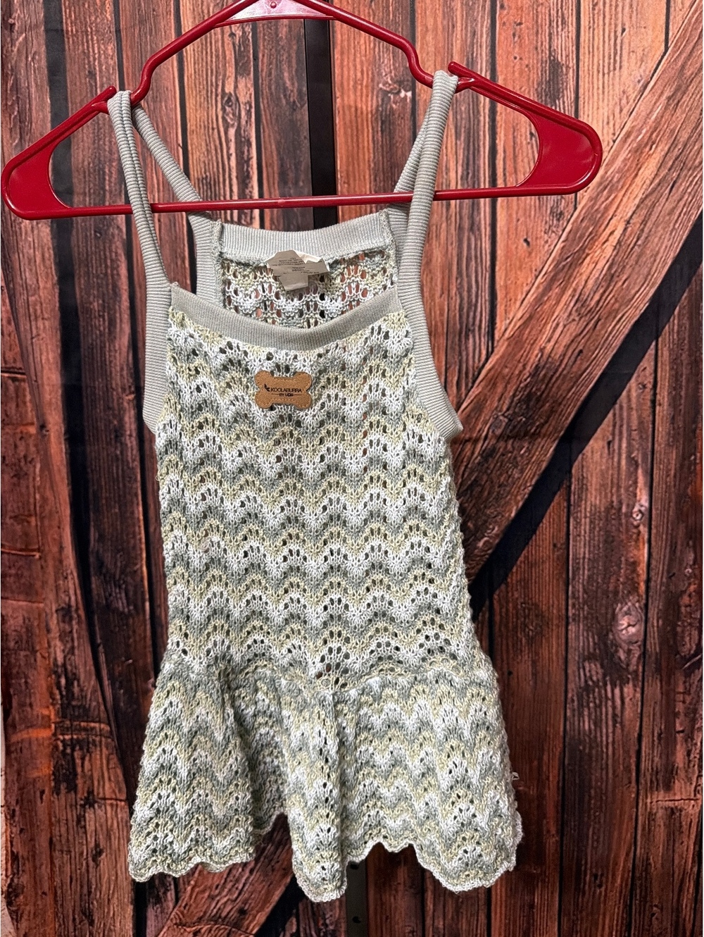 Koolaburra Large Knit Sleeveless DOG Dress with Ruffle Hem